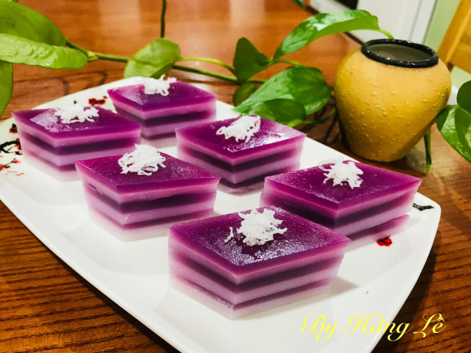 Purple sweet potato jelly, 6 layers of coconut milk.