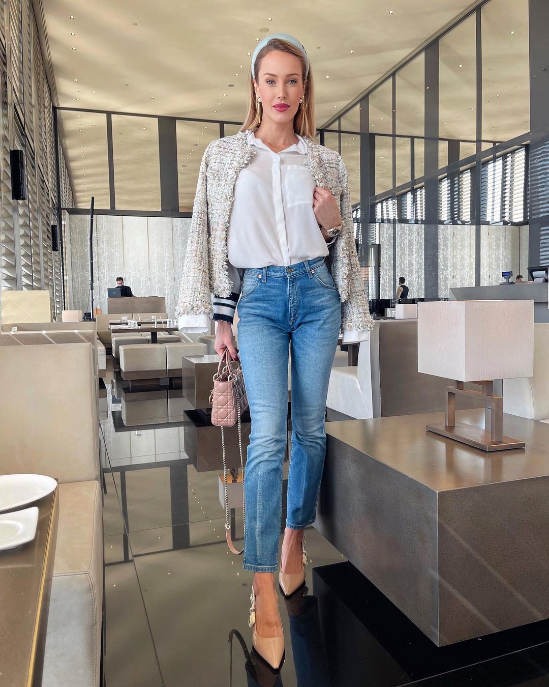 Emporio Armani Caffe and Ristorante, located on the ground floor of the Emporio Armani retail headquarters.  The bar is divided into two sections - the ground floor is a cafe and the upper floor is a fine-dining restaurant and champagne bar.  Photo: @giada_todesco