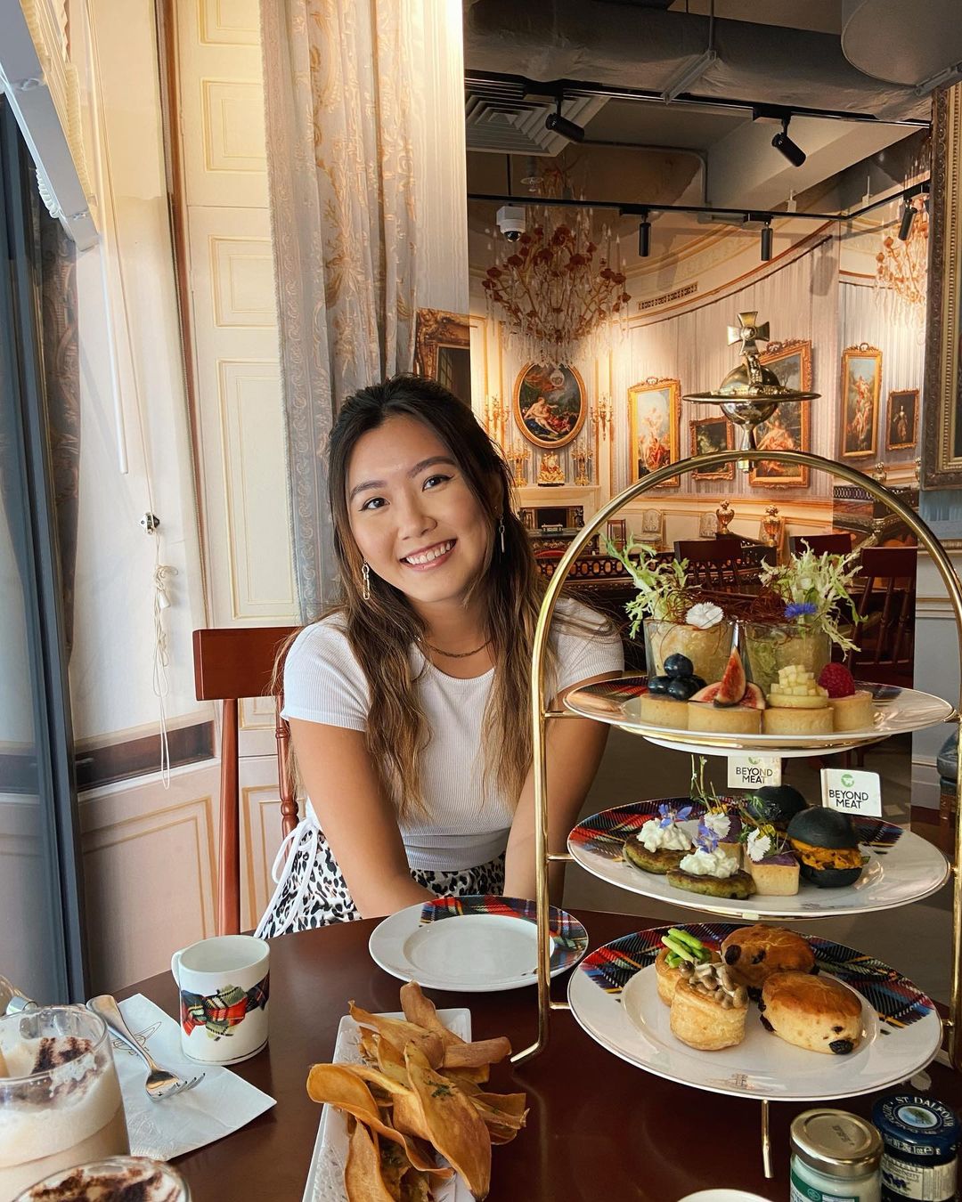 The Vivienne Westwood brand coffee shop serves afternoon tea and light snacks.  Vivienne Westwood is a high-end fashion brand based in Hong Kong and used to 