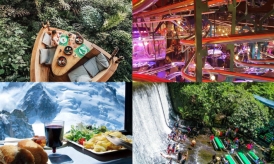 5 strangest restaurants in the world: Food falls from a roller coaster, eaten right at the foot of the waterfall...