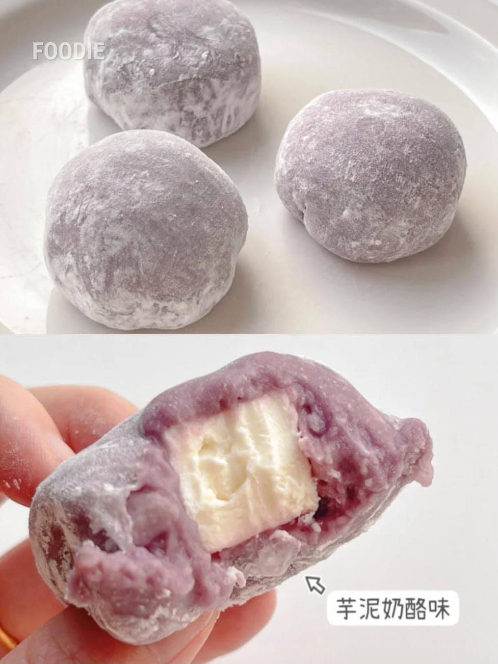 Cheese purple potato mochi.