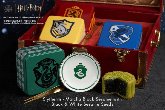Slytherin: Matcha filled with black and white sesame.