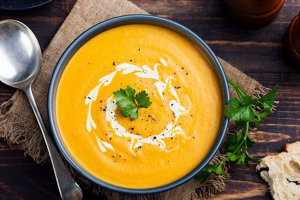 Typical autumn dish in Germany - Pumpkin soup
