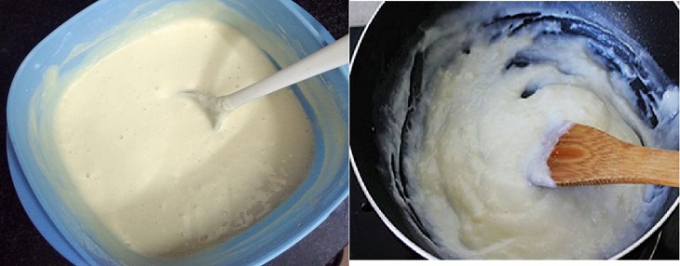 The first step is to prepare the dough mixture