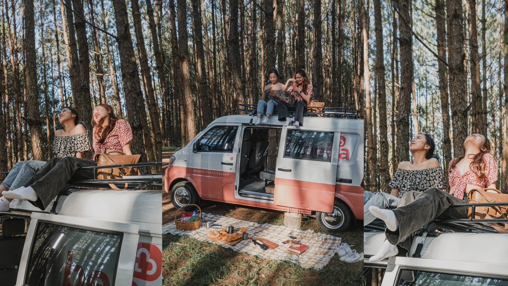 The coffee van becomes an outdoor studio