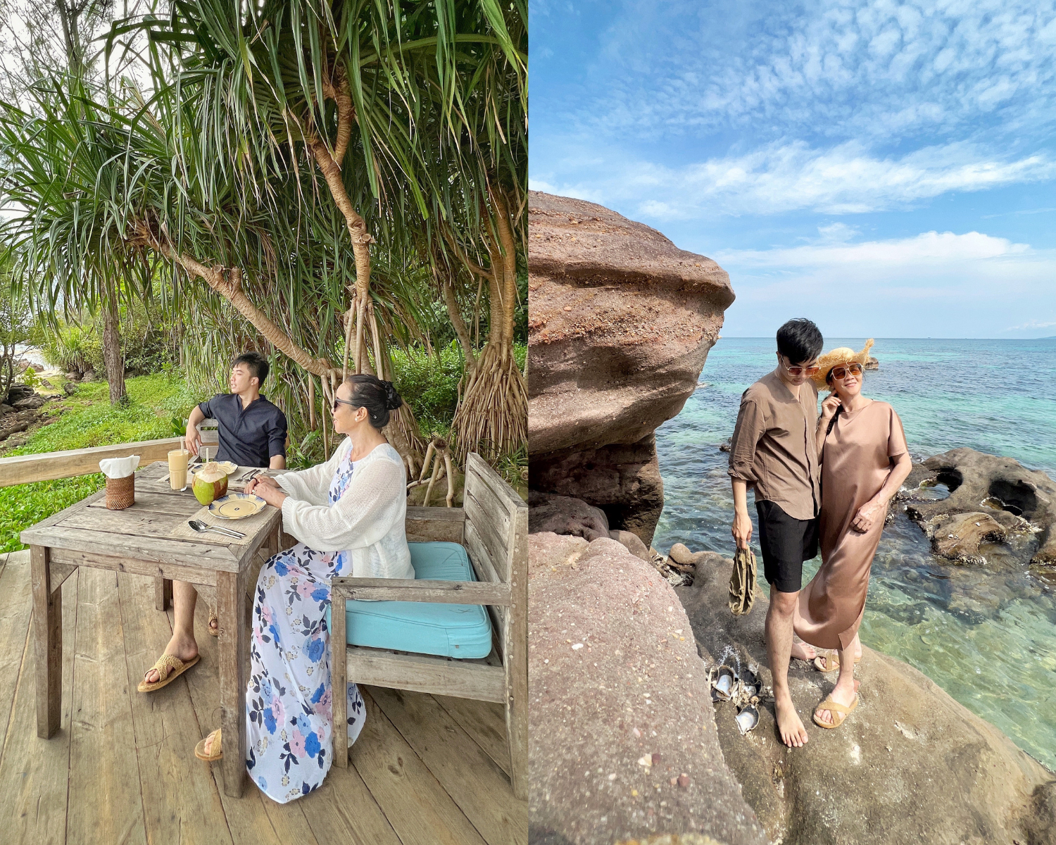 Cao Tan Anh and his mother 'super slay' in Phu Quoc
